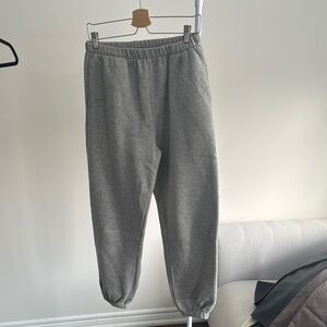 Gray Sweatpants with Tapered Legs and Elastic Cuffs
